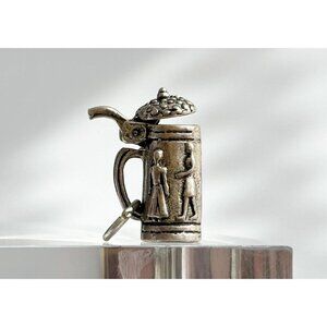 German Stein Mug Craft Beer Lidded Teeny Tiny Figural Vintage Pendant | Charm